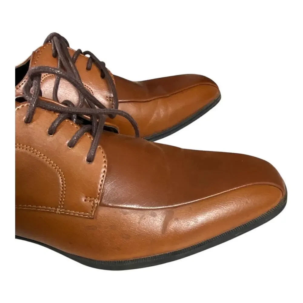 ALFANI Tan Sethtan Dress Shoes Mens Size 8 Work Wear Wedding Formal Used Once